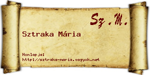 Sztraka Mária névjegykártya