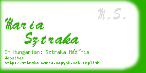 maria sztraka business card